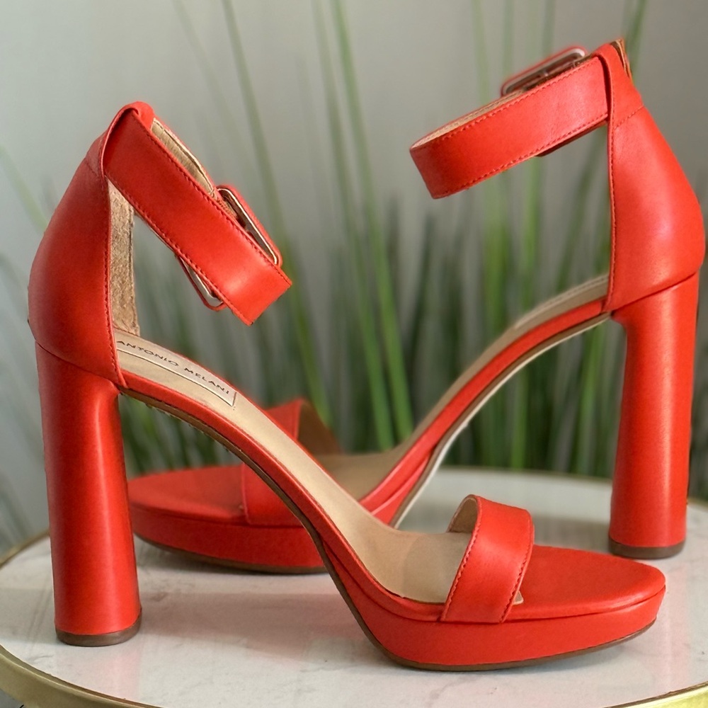 Antonio Melani Orange High Platform Heel Sandals NWOT